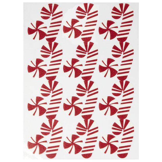 D&eacute;coration de fen&ecirc;tre &eacute;lectrostatique x24 sucre d'orge rouge