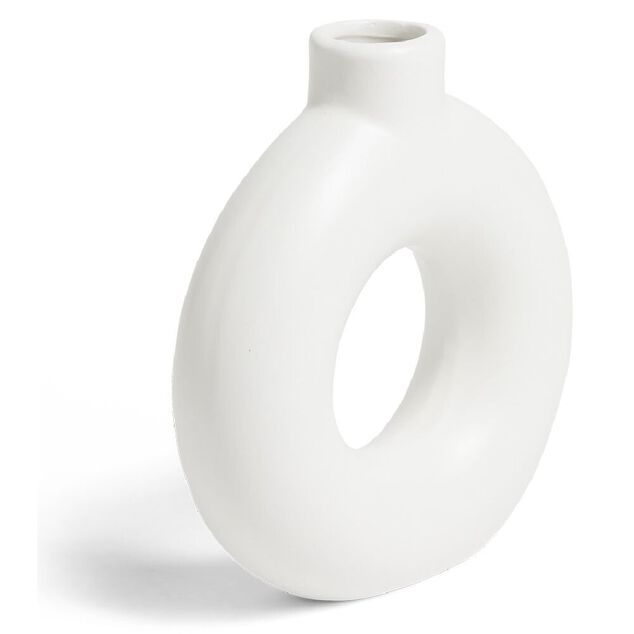 Vase céramique blanc H15cm