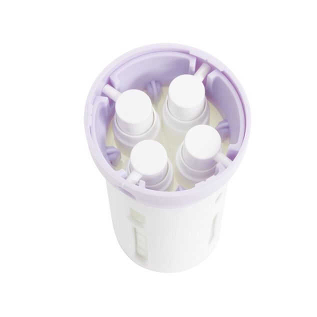 Flacon de voyage distributeur 4en1 bouchon pivotant