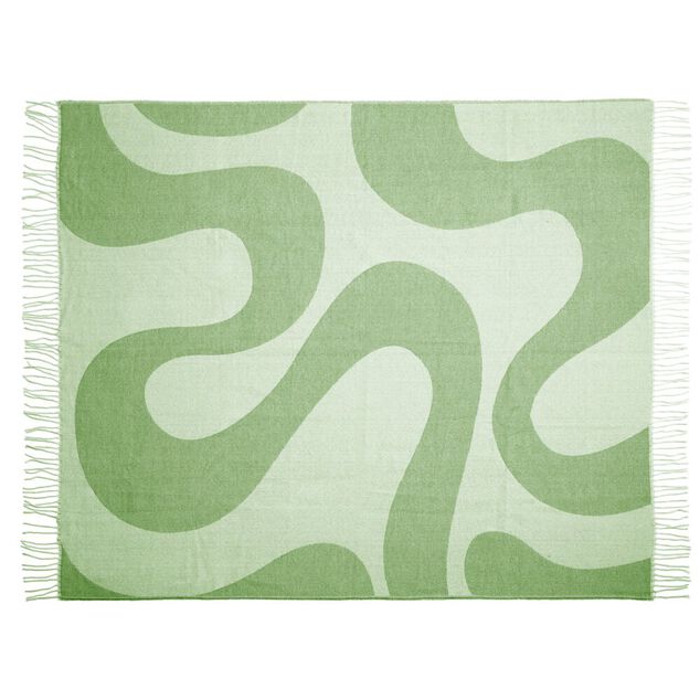 Plaid motif vague pop avec franges 130x160cm (3 mod&egrave;les)
