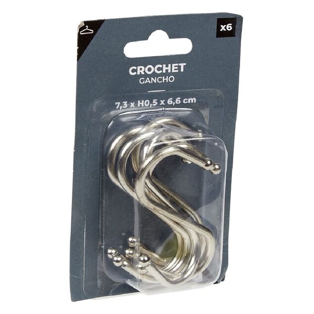 Crochet en forme de S en métal x6