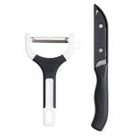 Set couteau et &eacute;plucheur inox et plastique - 3 mod&egrave;les