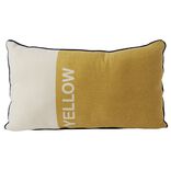 Coussin d&eacute;co 30x50cm bicolore jaune et beige
