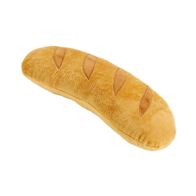 Jouet pour chien peluche baguette de pain marron L28cm