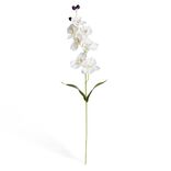 Fleur artificielle tige orchid&eacute;e blanche 7 t&ecirc;tes H62cm