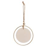 Suspension anneau doré avec cercle blanc 8xH17cm