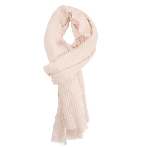 Foulard pliss&eacute; lurex polyester rose 75x180cm