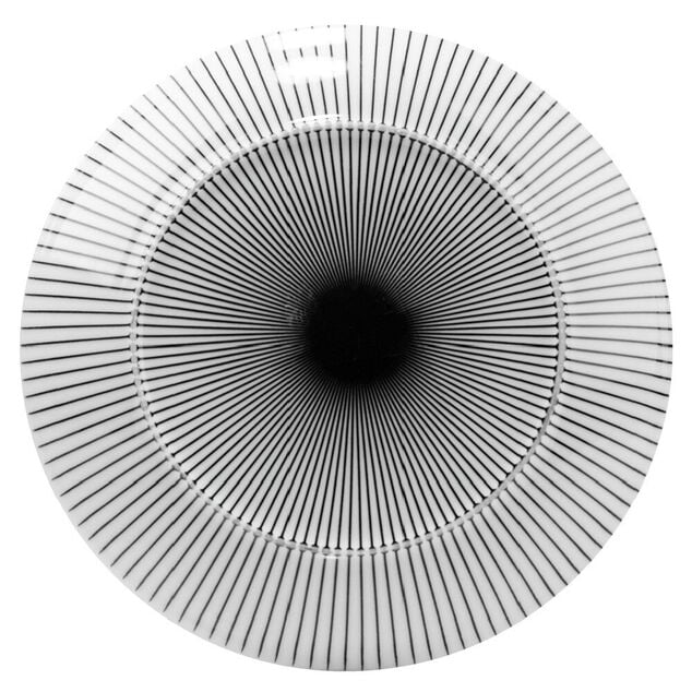 Assiette à dessert rayure noire et blanche Ø20.5cm