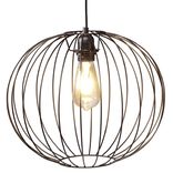 Luminaire &agrave; suspension filaire ronde m&eacute;tal noir &Oslash;35cm