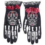 Gants adulte Halloween imprim&eacute; squelette jour des morts Taille unique