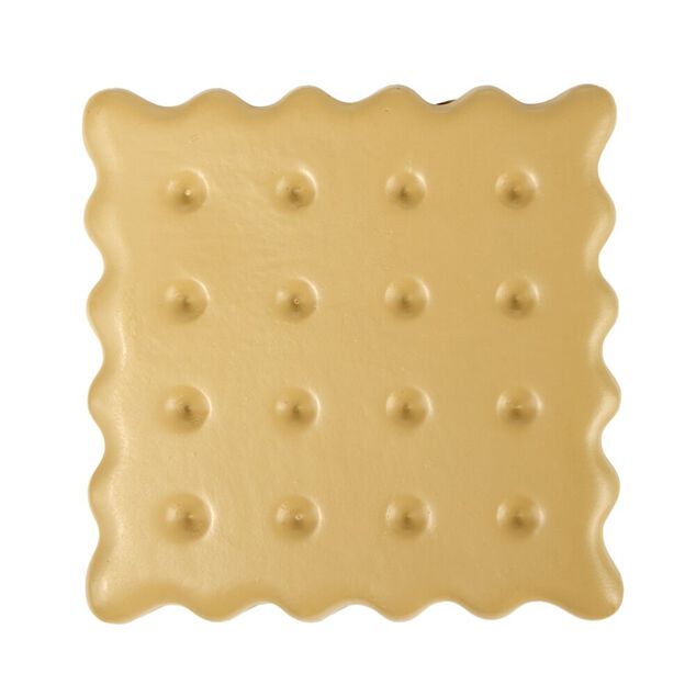 Dessous de verre x4 r&eacute;sine forme biscuit marron 10x10cm