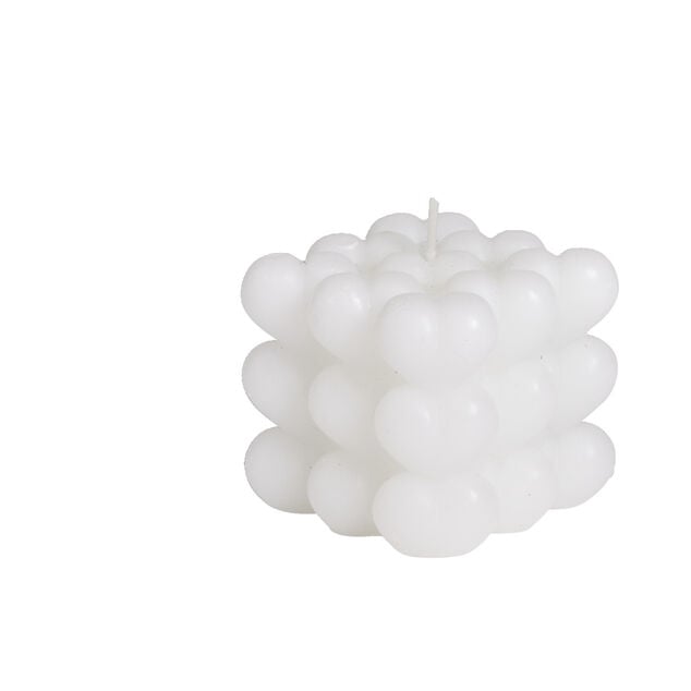 Bougie carr&eacute;e &agrave; bulles 5,5x5,5xH5,5cm