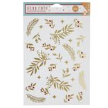 Décoration fenêtre Noël électrostatique feuille doré