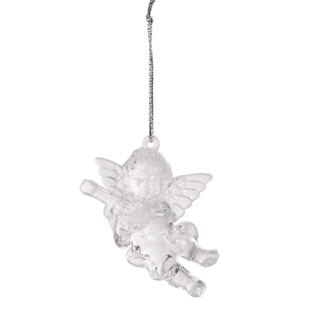 Suspension ange transparent effet glac&eacute;