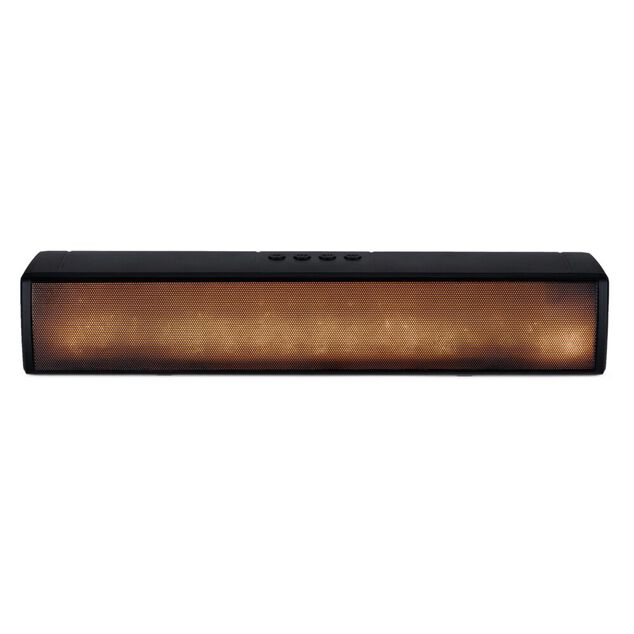 Barre de son lumineuse effet flamme plastique noir L40cm 10W