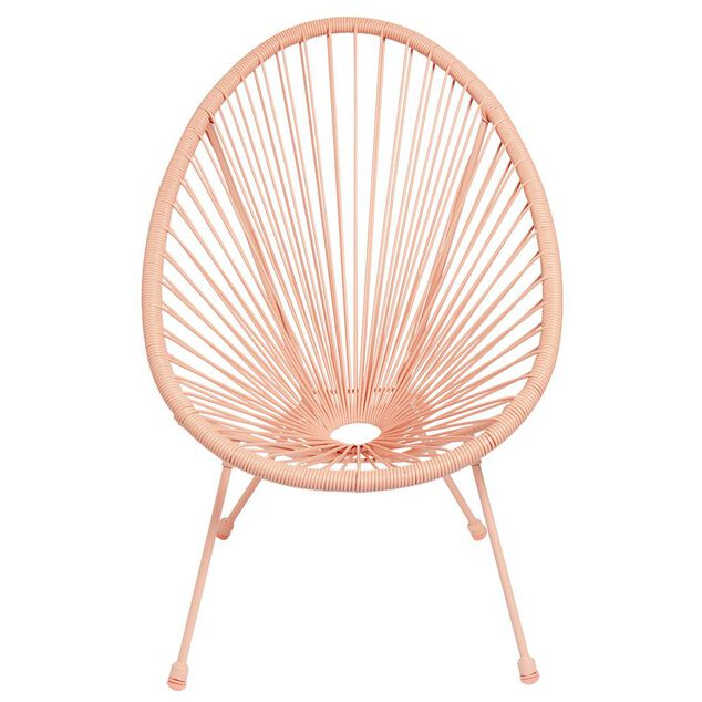 Fauteuil de jardin enfant Urban filaire corail 56x49xH67cm