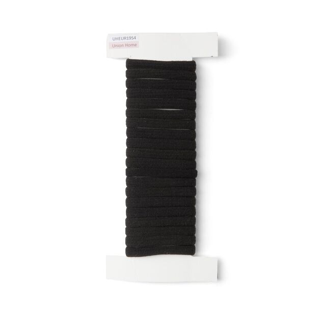 Lot de 20 &eacute;lastiques &agrave; cheveux mousse polyester noir
