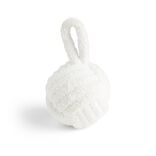 Cale porte noeud 15x15x15cm ciment et polyester effet boucl&eacute; blanc