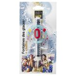 Fontaine de glace feu d'artifice bouteille chiffre 0