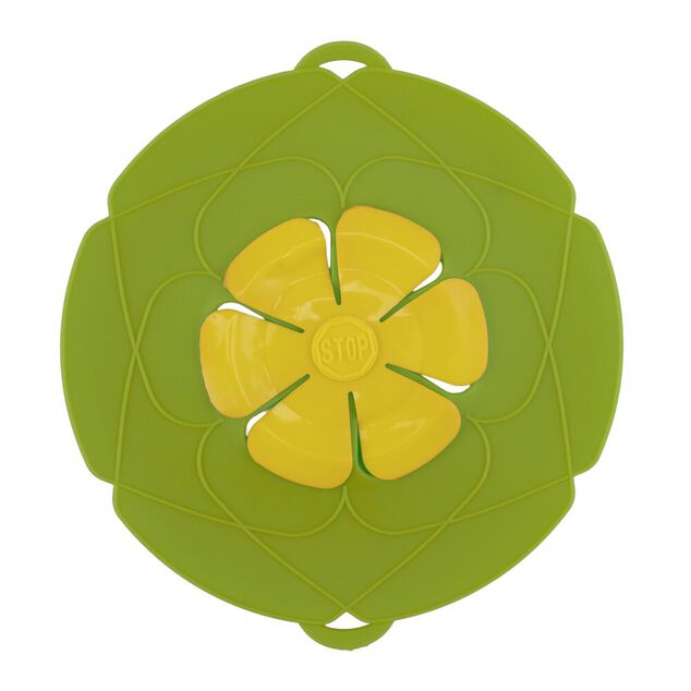 Couvercle multifonction silicone vert et jaune &Oslash;26cm