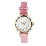 Montre femme cadran rond acier doré Ø2,6xH20,5cm (2 modèles noir ou rose)