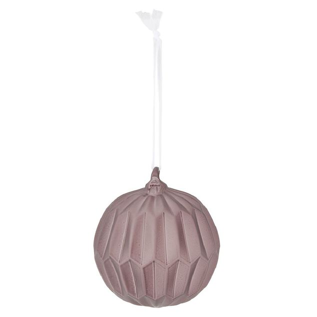 Boule de No&euml;l en verre d&eacute;poli rose fonc&eacute; &Oslash;8cm