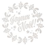 Sticker pour fen&ecirc;tre couronne de No&euml;l blanc