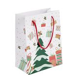 Sac cadeau Noël motif traditionnel 17,5x10xH23cm