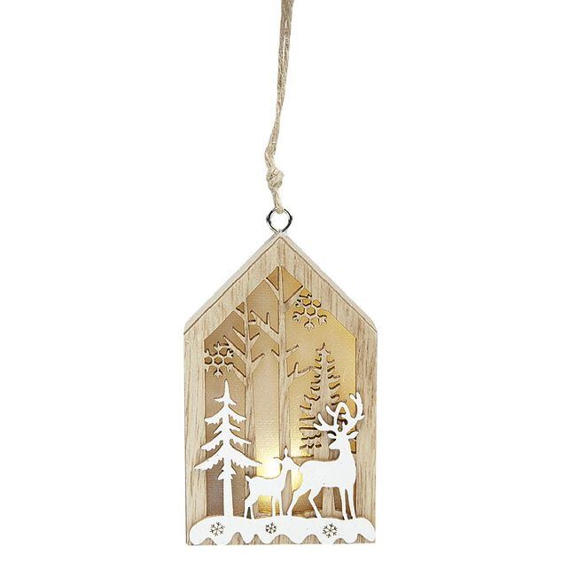 Maison lumineuse en bois &agrave; suspendre, 4 mod&egrave;les
