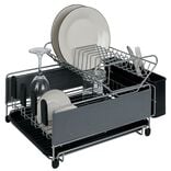 Égouttoir extensible en métal et plastique gris 41,5x30xH23,5cm