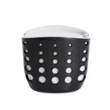 Porte-éponge en plastique noir - 9,5x9,5xH8,3cm