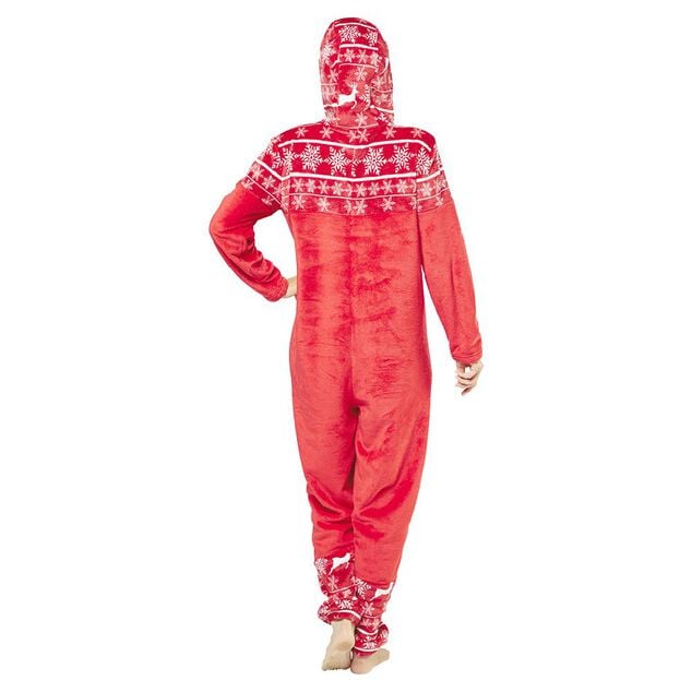 Pyjama combinaison de No&euml;l femme rouge et blanc