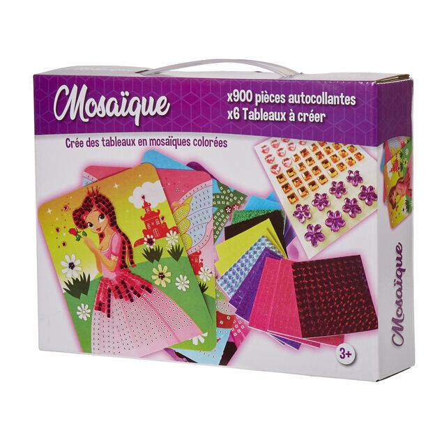 Kit cr&eacute;ation mosa&iuml;que autocollante x 6 tableaux