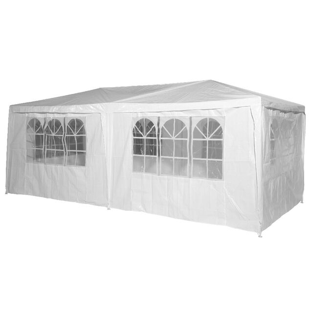 Tonnelle de r&eacute;ception &agrave; fen&ecirc;tres Palerme UPF50+ 590x290xH255cm 17m&sup2;