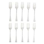 Mini fourchette plastique r&eacute;utilisable x4 dor&eacute; paillet&eacute; L6cm