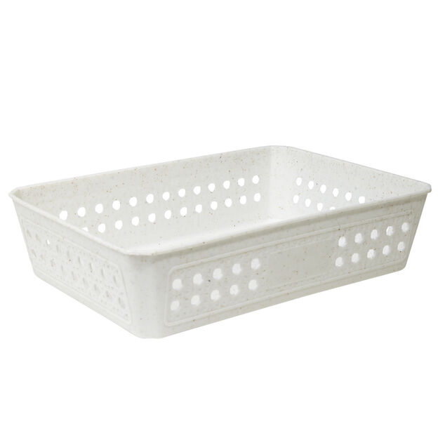 Panière de rangement plastique 27x19xH7cm (3 modèles)
