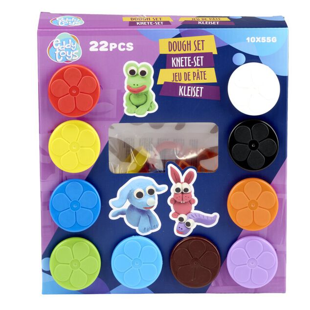 P&acirc;te &agrave; modeler x10 pots 55g et 12  moules plastique