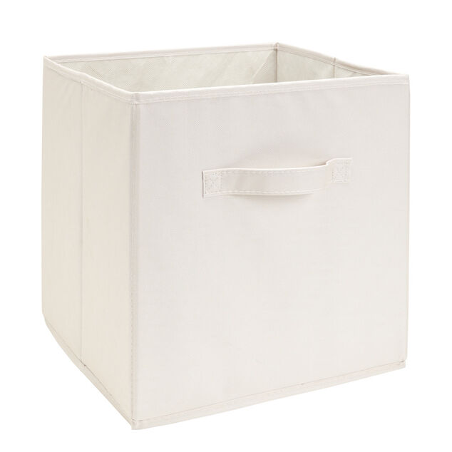 Pani&egrave;re de rangement Box Cube cartonn&eacute;e gris clair 31x31xH29cm