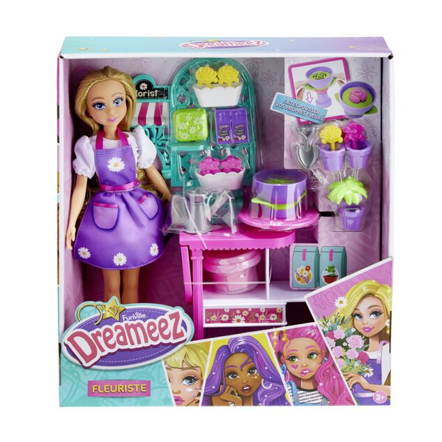 Poup&eacute;e mannequin avec accessoires m&eacute;tier (2 mod&egrave;les fleuriste ou caf&eacute;taria)