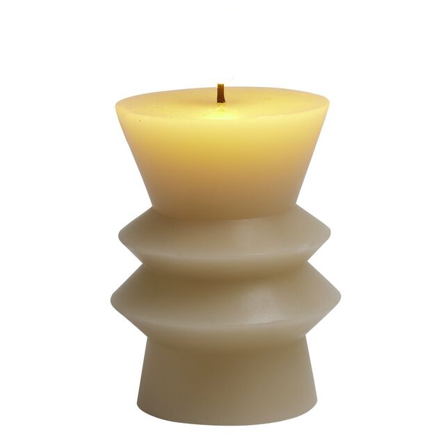 Bougie LED sculpt&eacute;e blanche &Oslash;7,5xH10cm