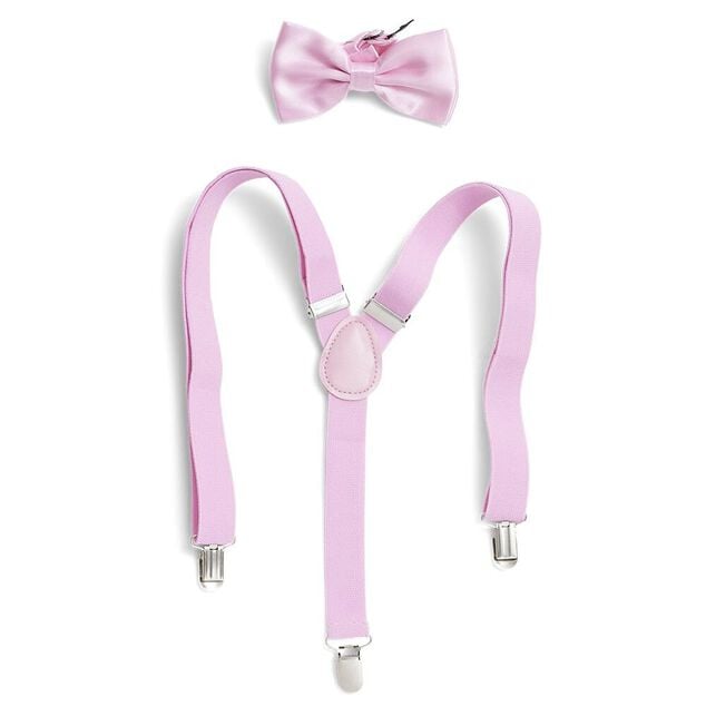 Bretelles fantaisie unies avec noeud papillon (3 mod&egrave;les)