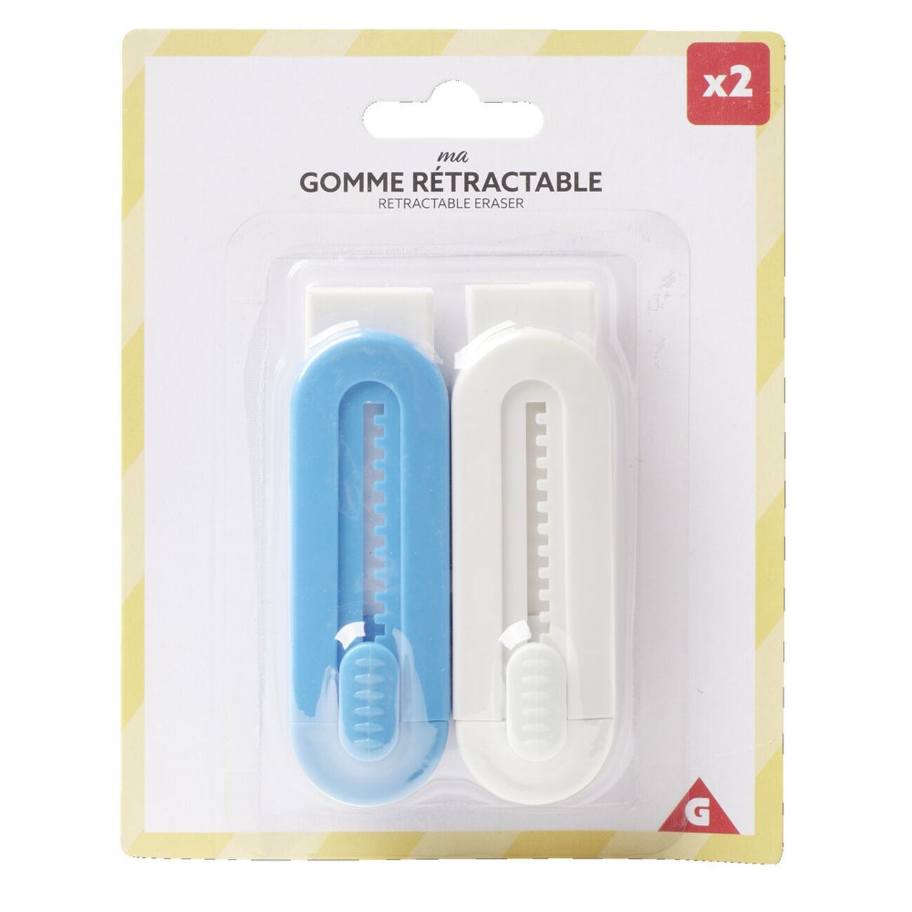 Lot 6 Gommes Rétractables Stylo + 8 Recharges – Gomme Mécanique Push-Pull Couleurs Assorties
