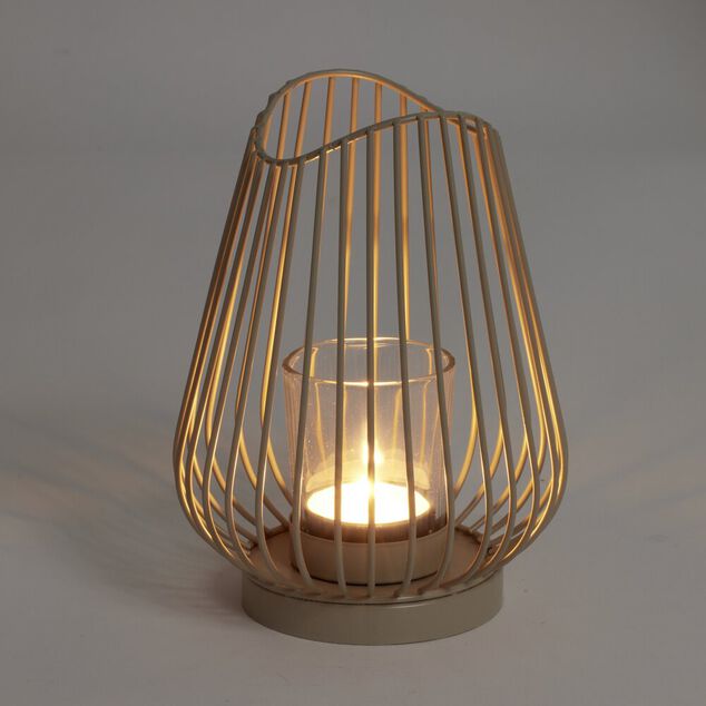 Bougeoir gris &Oslash;12xH17,5cm