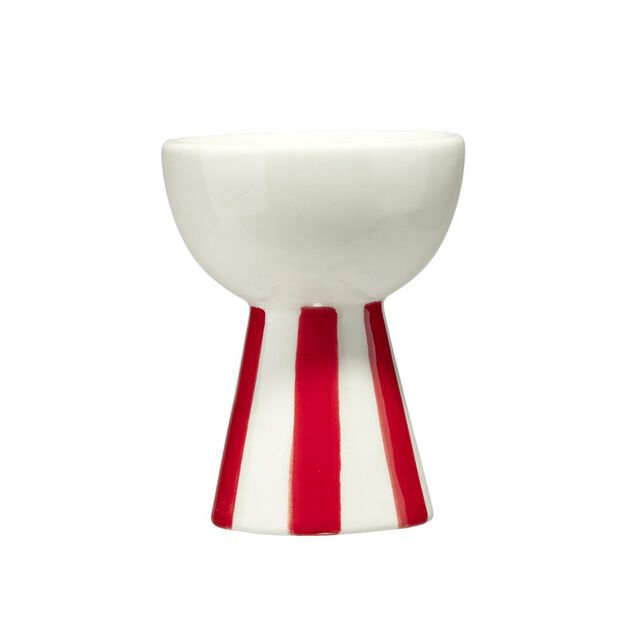 Coquetier motif bayad&egrave;re rayures color&eacute;es dolomite &Oslash;5xH6,5cm