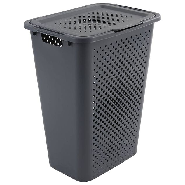 Coffre &agrave; linge 57L gris