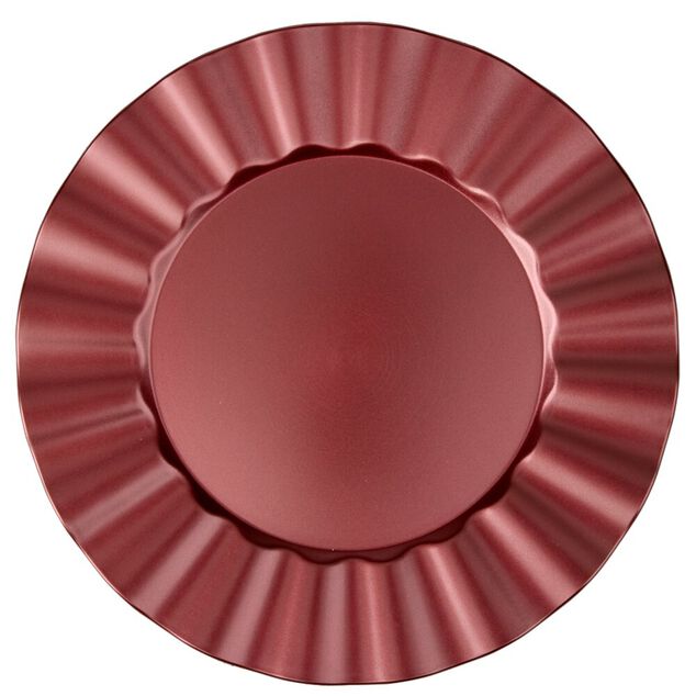 Sous-assiette bord ondul&eacute; &Oslash;33 cm rouge