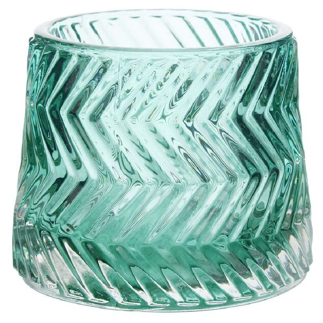 Photophore en verre strie diagonale