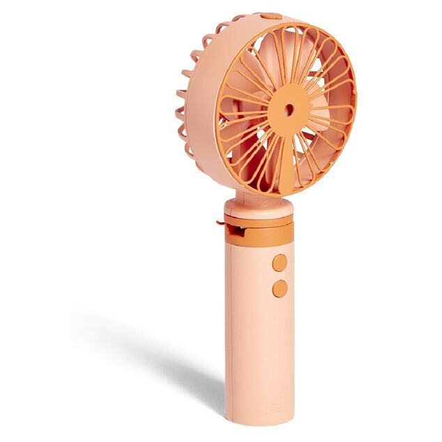 Ventilateur à main brumisateur USB 3 vitesses corail