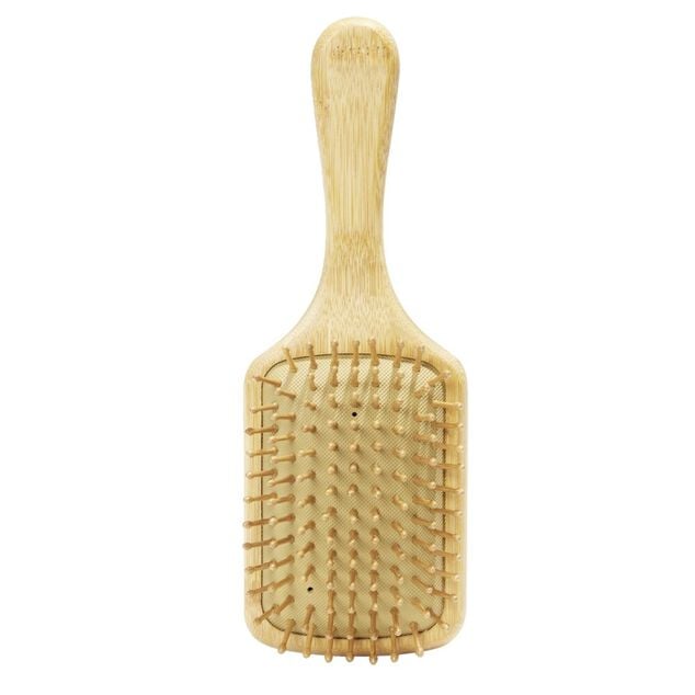Brosse &agrave; cheveux rectangulaire en bambou 8x25cm
