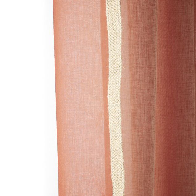 Voilage avec bordure d&eacute;coration jute 140x240 cm